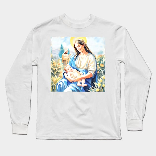 Nativity - The Holy Family Long Sleeve T-Shirt by Andrea Matarazzo